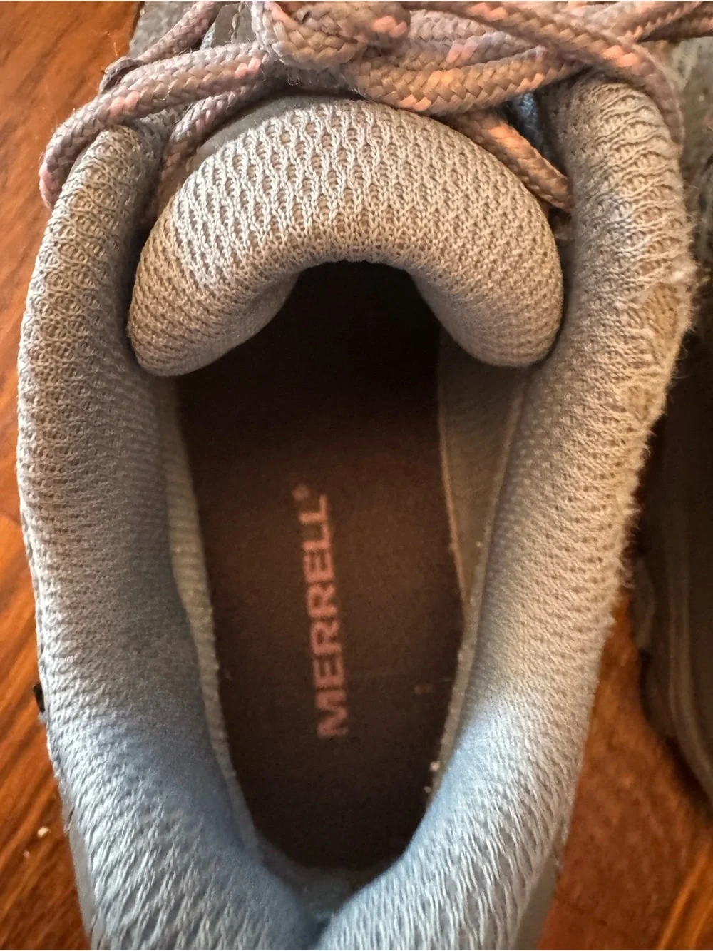 Merrell Kids Gray Trail Sneakers with Pink Accent size 1
